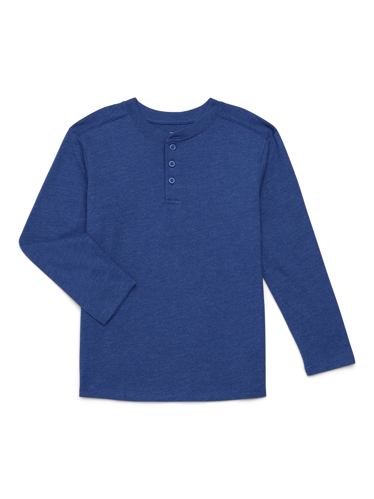 Wonder Nation Boys' Henley Tee with Long Sleeves, Sizes 4-18 & Husky