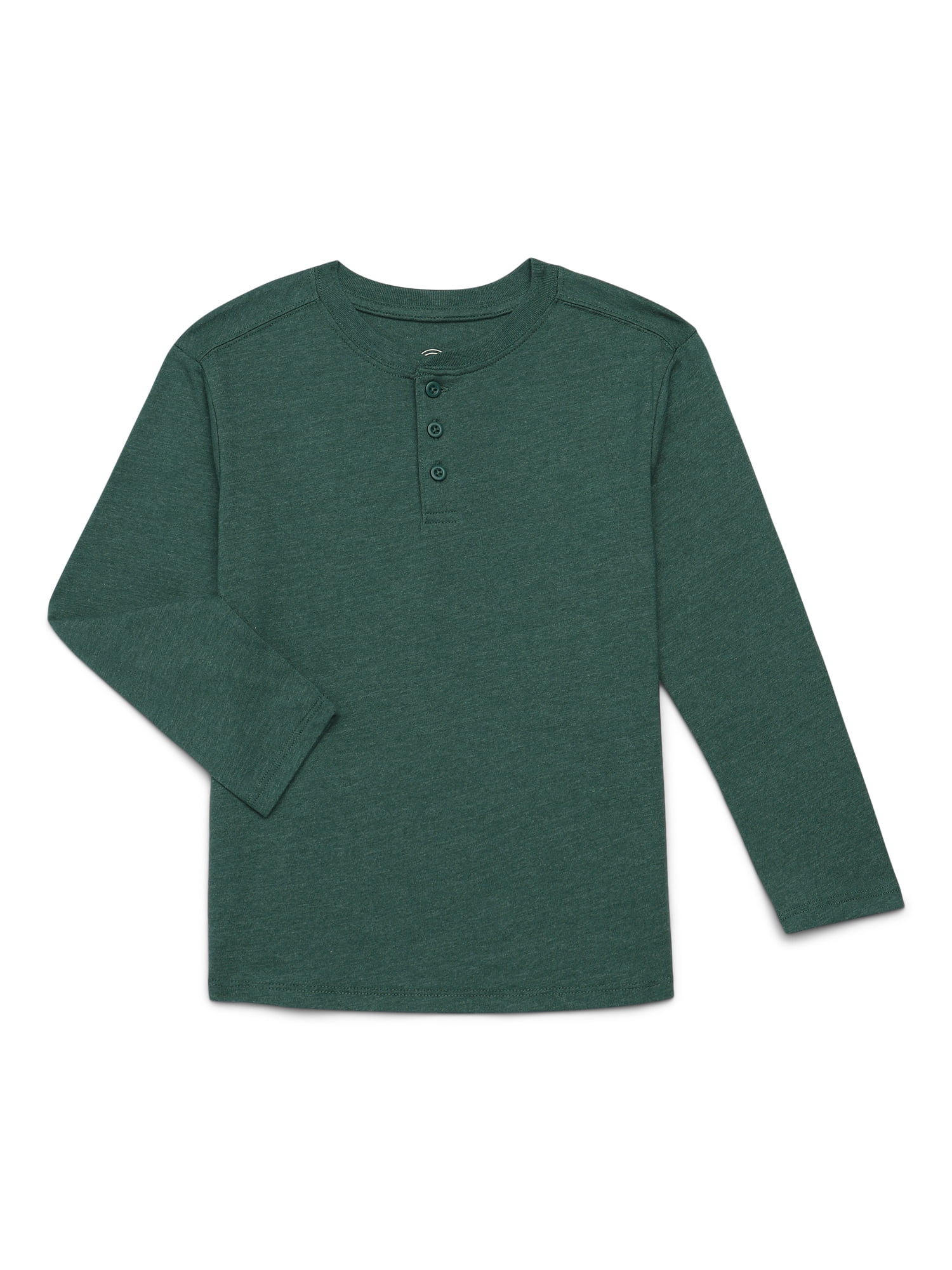 Wonder Nation Boys' Henley Tee with Long Sleeves, Sizes 4-18 & Husky