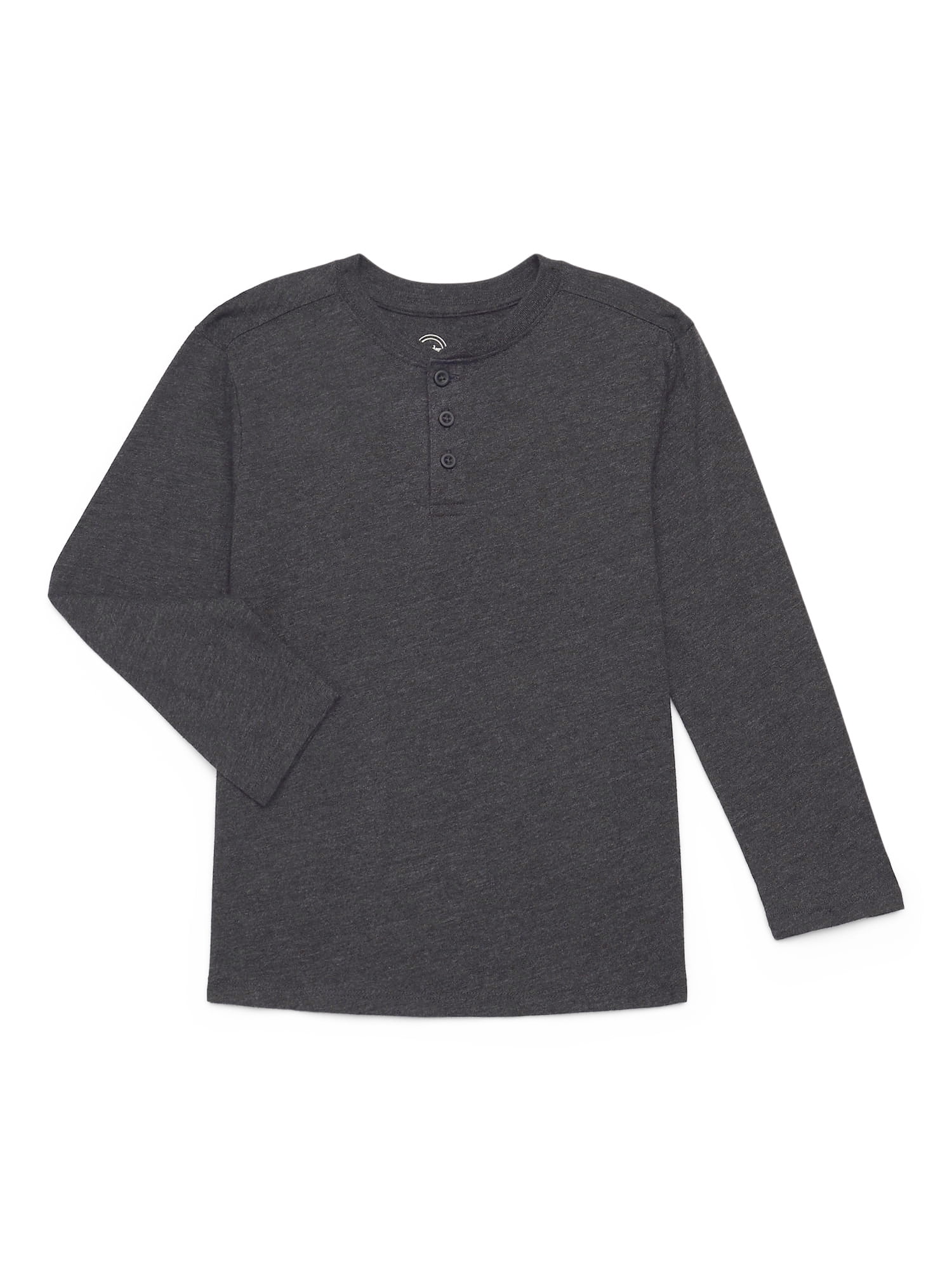 Wonder Nation Boys' Henley Tee with Long Sleeves, Sizes 4-18