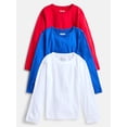 thumbnail image 1 of Wonder Nation Boys' Kid Tough Tee with Long Sleeves, 3 Pack, Sizes XS-XXL & Husky, 1 of 4