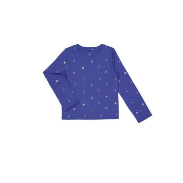 Wonder Nation Girls Long Sleeve Kid Tough T-Shirt, Sizes 4-18 & Plus