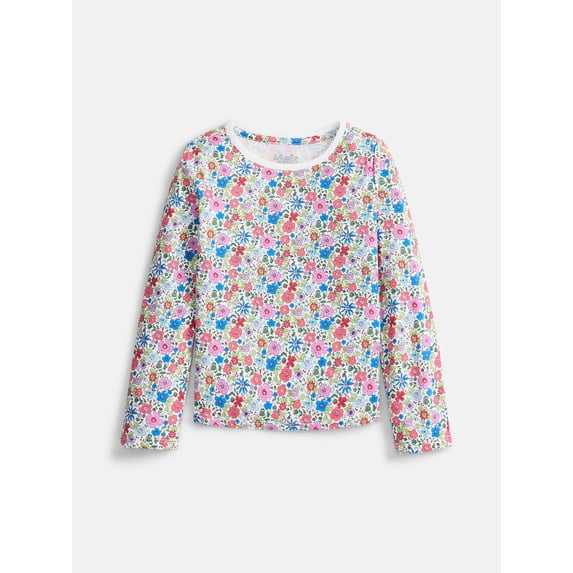 Wonder Nation Girls Kid Tough Tee with Long Sleeves, Sizes 4-18 & Plus