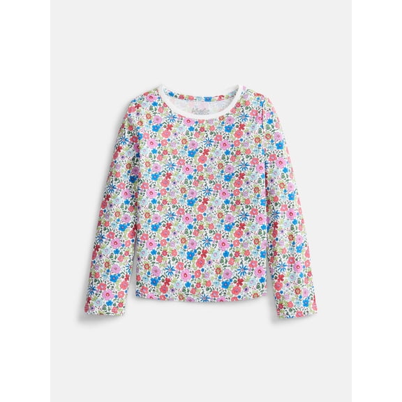 Wonder Nation Girls Kid Tough Tee with Long Sleeves, Sizes 4-18 & Plus