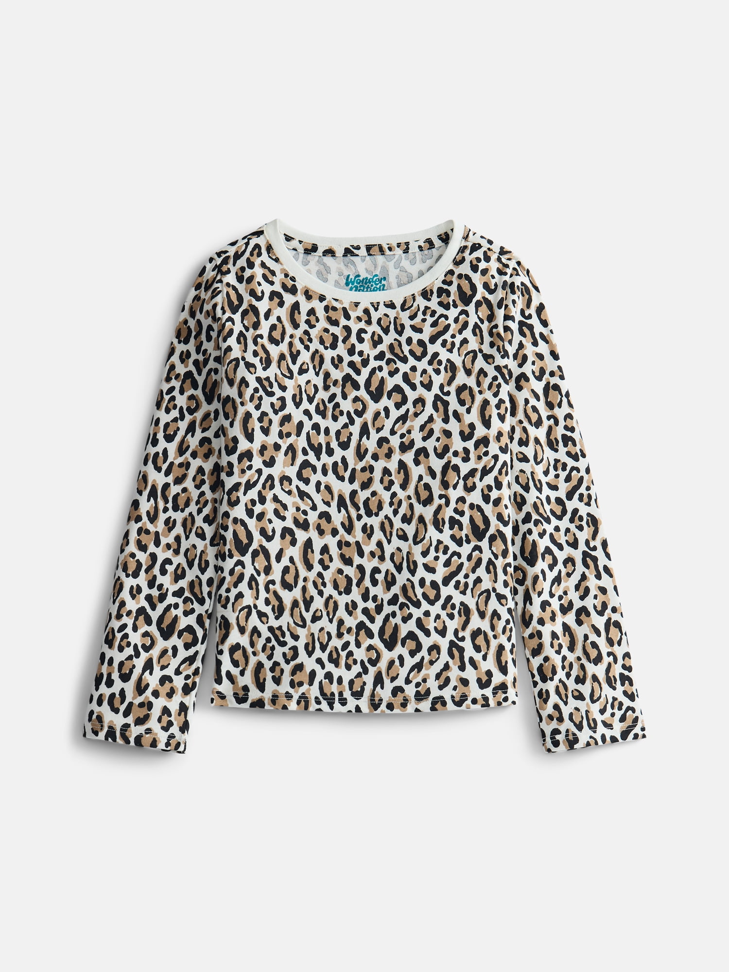 Wonder Nation Girls Kid Tough Tee with Long Sleeves, Sizes 4-18 & Plus