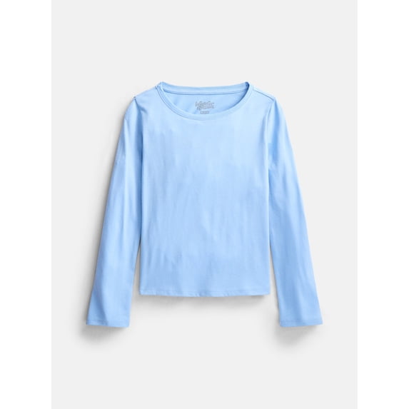 Wonder Nation Girls Kid Tough Tee with Long Sleeves, Sizes 4-18 & Plus