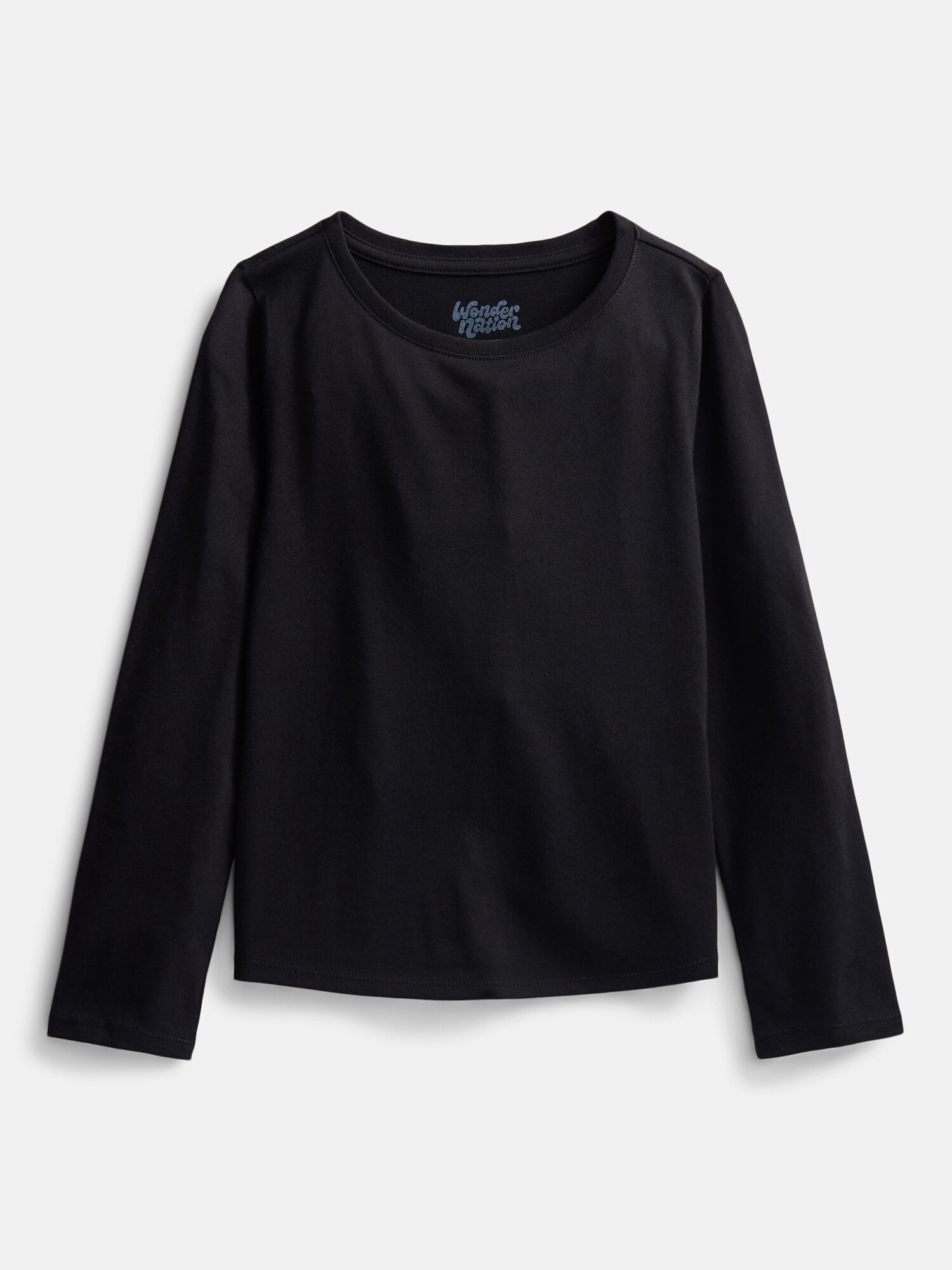 Wonder Nation Girls Kid Tough Tee with Long Sleeves, Sizes 4-18 & Plus