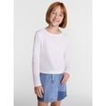 thumbnail image 1 of Wonder Nation Girls Kid Tough Tee with Long Sleeves, Sizes 4-18 & Plus, 1 of 5