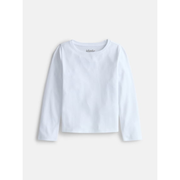 Wonder Nation Girls Kid Tough Tee with Long Sleeves, Sizes 4-18 & Plus