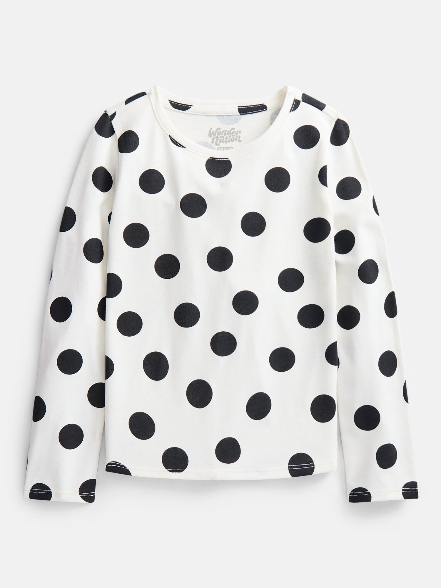 Wonder Nation Girls Kid Tough Tee with Long Sleeves, Sizes 4-18 & Plus