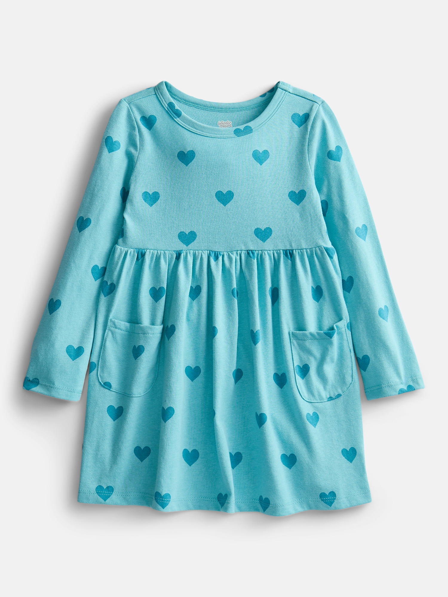 Wonder Nation Baby and Toddler Girls' Play Dress with Long Sleeves, Sizes 0M-5T
