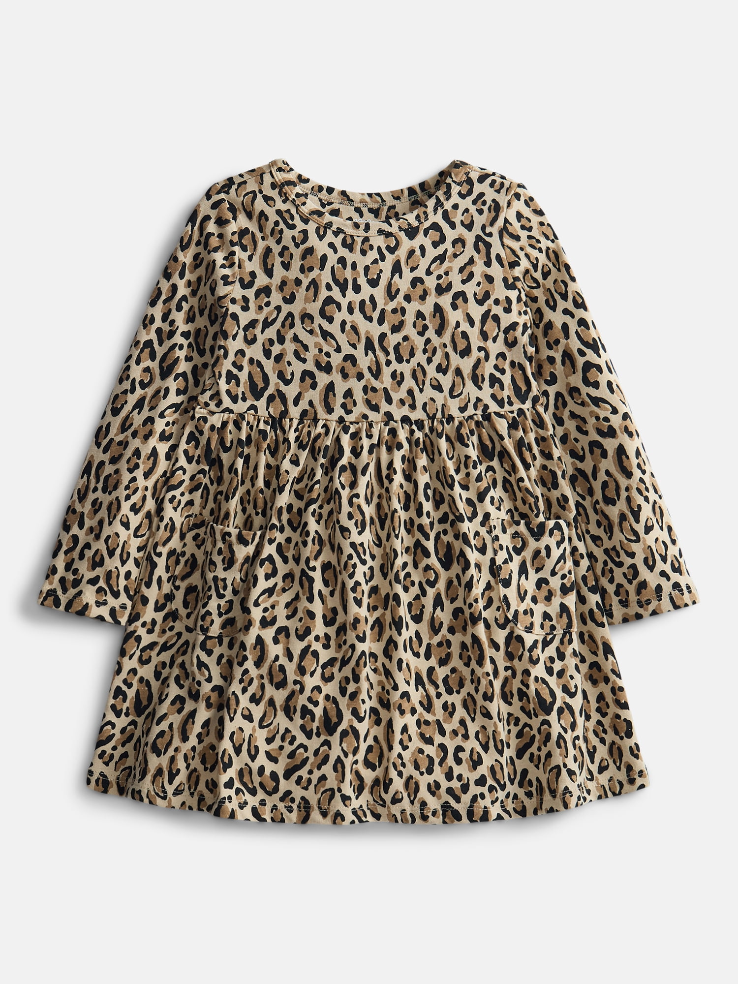 Wonder Nation Baby and Toddler Girls' Play Dress with Long Sleeves, Sizes 0M-5T