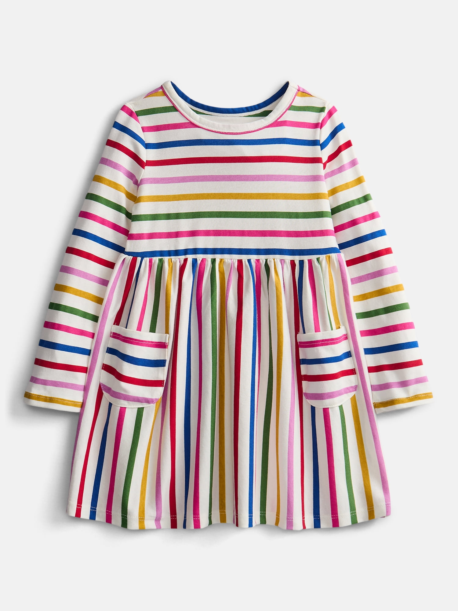 Wonder Nation Baby and Toddler Girls' Play Dress with Long Sleeves, Sizes 0M-5T