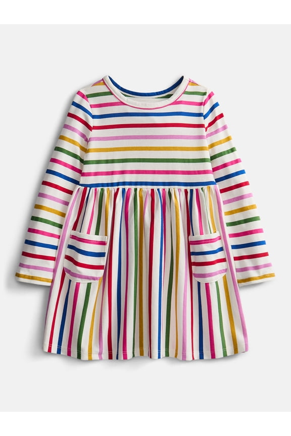 Baby and Toddler Girls' Play Dress with Long Sleeves, Sizes 0M-5T