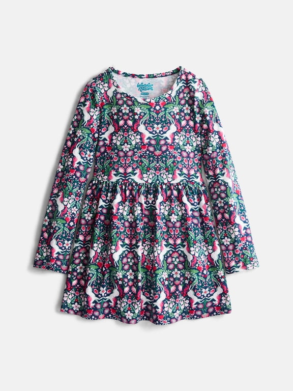 Girls Long Sleeve Play Dress, Sizes (XS - XXL)