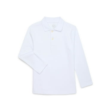 Wonder Nation Boys Long Sleeve Polo Shirt, Sizes 4-18 & Husky