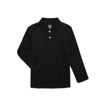 Wonder Nation Boys Long Sleeve Polo Shirt, Sizes 4-18 & Husky