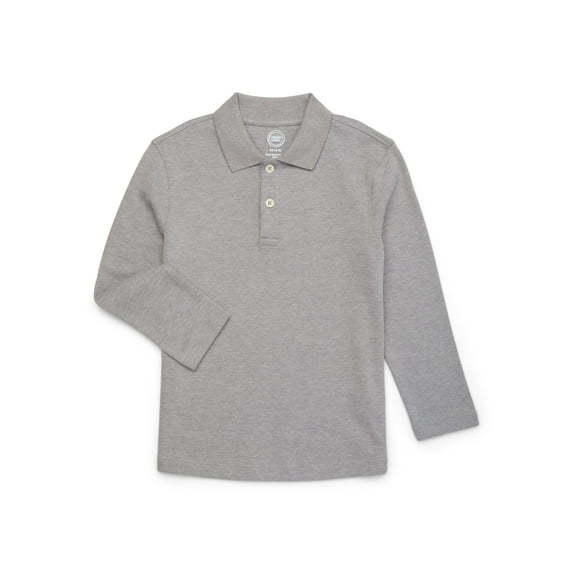 Wonder Nation Boys Long Sleeve Polo Shirt, Sizes 4-18 & Husky