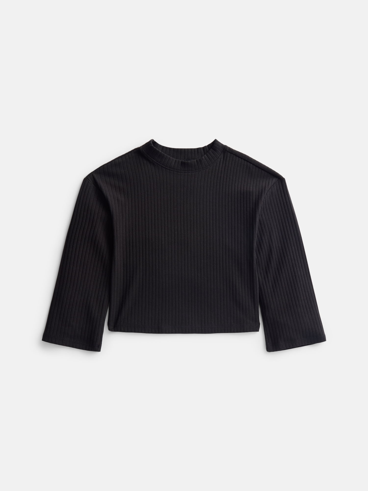 Wonder Nation Girls Rib Knit Top with Long Sleeves, Sizes 4-18 & Plus