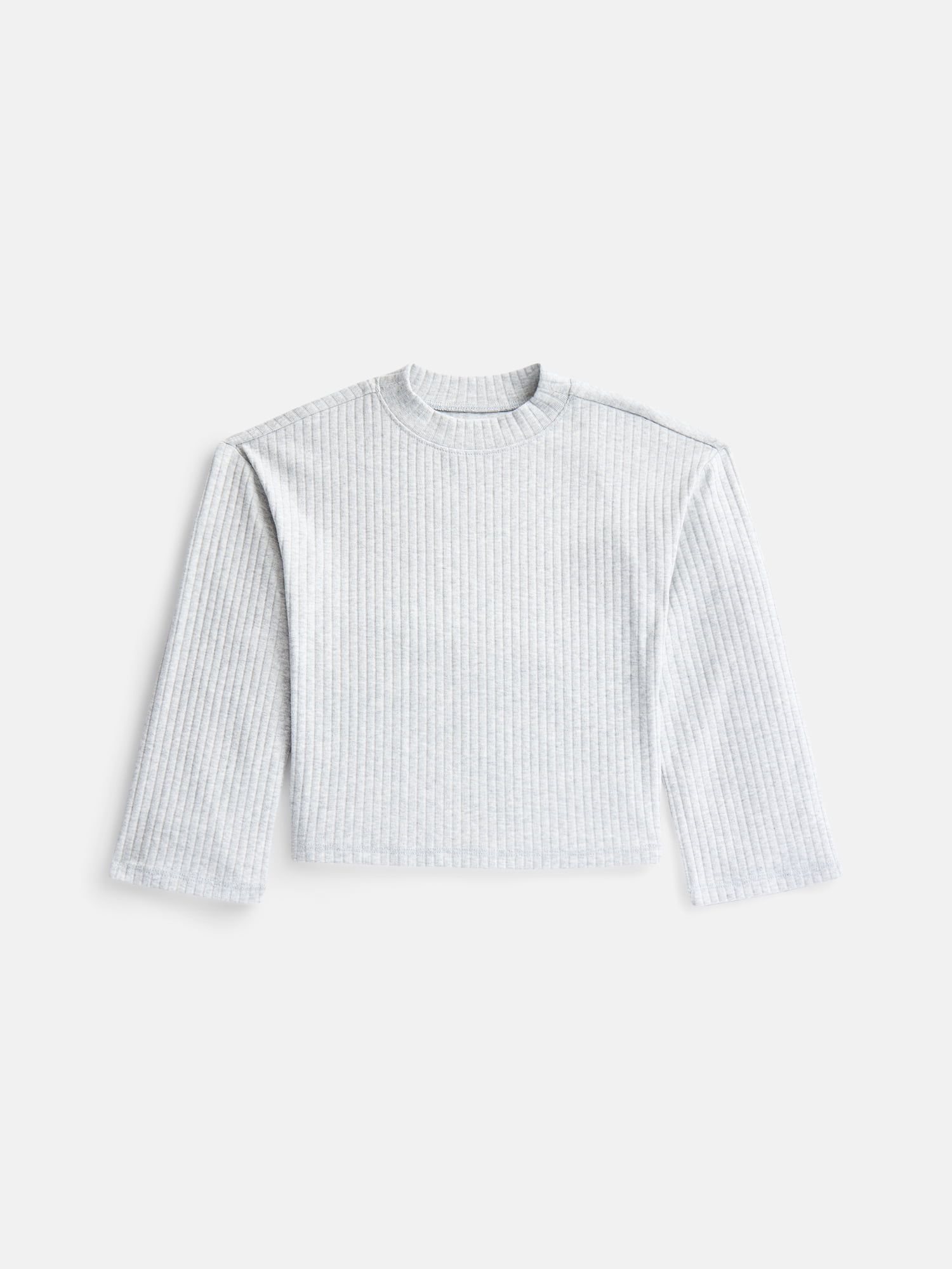 Wonder Nation Girls Rib Knit Top with Long Sleeves, Sizes 4-18 & Plus