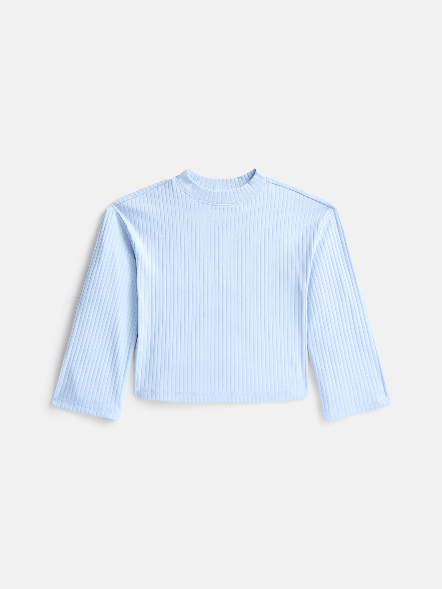 Wonder Nation Girls Rib Knit Top with Long Sleeves, Sizes 4-18 & Plus
