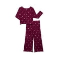 thumbnail image 1 of Wonder Nation Girls Ribbed Top and Pants Pajama Set, 2-Piece, Sizes 4-18, 1 of 3