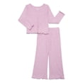 thumbnail image 1 of Wonder Nation Girls Ribbed Top and Pants Pajama Set, 2-Piece, Sizes 4-18, 1 of 3