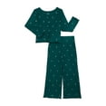 thumbnail image 1 of Wonder Nation Girls Ribbed Top and Pants Pajama Set, 2-Piece, Sizes 4-18, 1 of 3