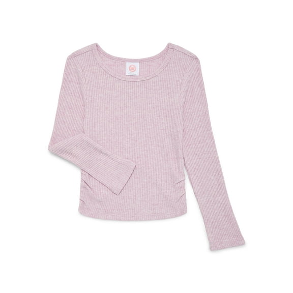 Wonder Nation Girls Long Sleeve Knit Shine Top, Sizes 4-18 & Plus
