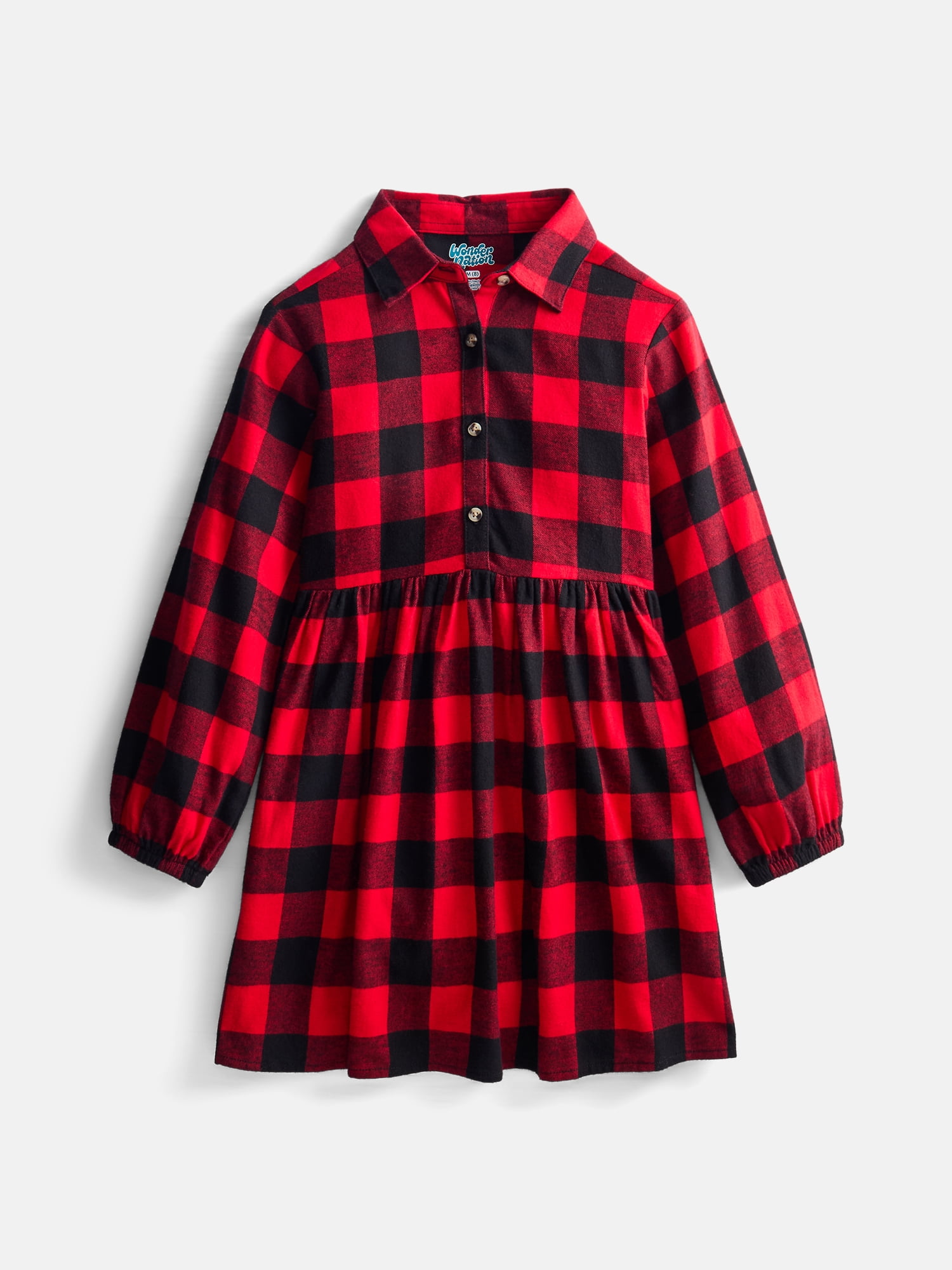 Wonder Nation Girls Cotton Shirt Dress, Sizes XS-XXL