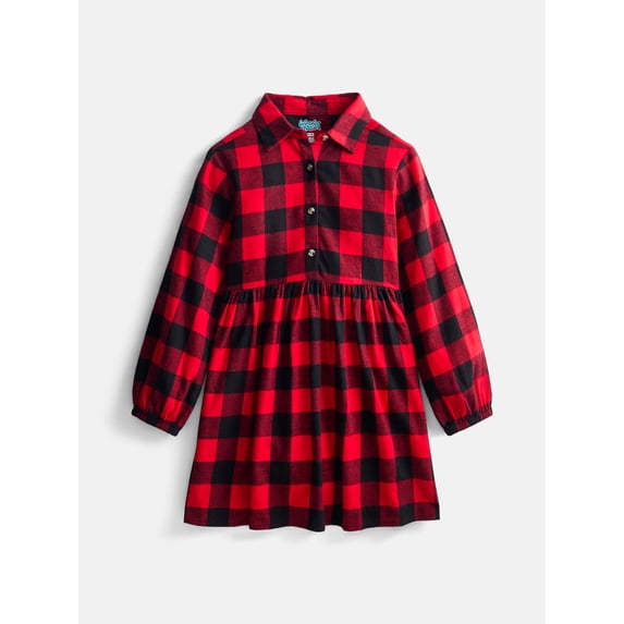 Wonder Nation Girls Cotton Shirt Dress, Sizes XS-XXL