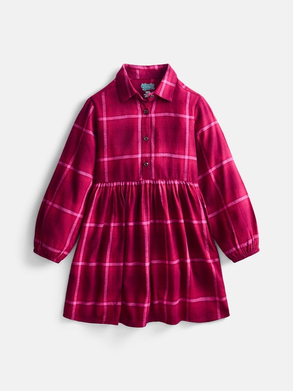 Girls Cotton Shirt Dress, Sizes XS-XXL