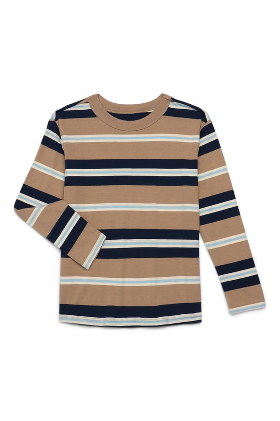 Boys' Long Sleeve Stripe Tee, Sizes 4–18 & Husky