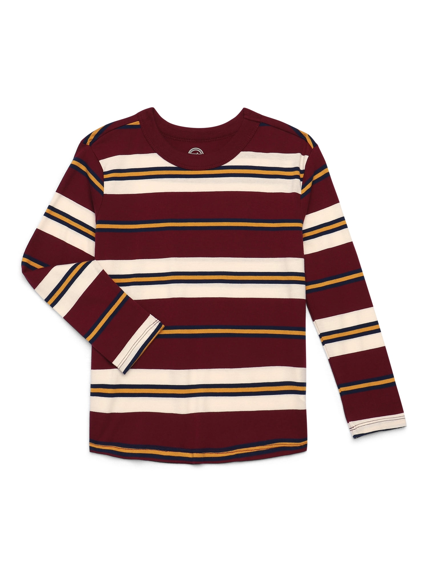 Wonder Nation Boys' Long Sleeve Stripe Tee, Sizes 4–18 & Husky