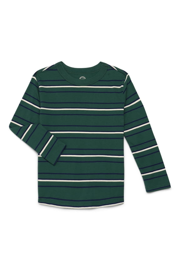 Boys' Long Sleeve Stripe Tee, Sizes 4–18 & Husky