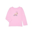 thumbnail image 1 of Wonder Nation Toddler Girls Crewneck Tee with Long Sleeves, Sizes 18M-5T, 1 of 3