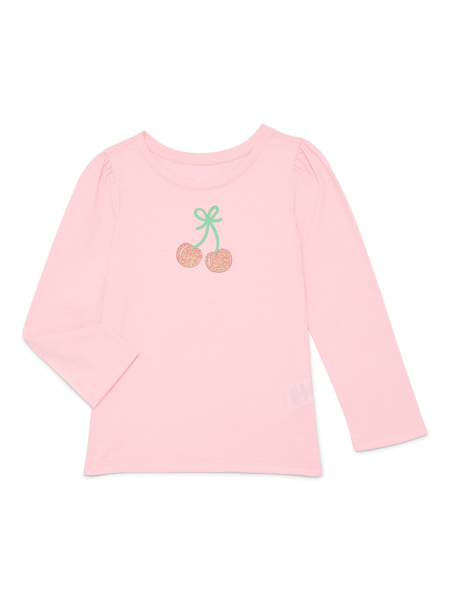 Wonder Nation Toddler Girls Crewneck Tee with Long Sleeves, Sizes 18M-5T