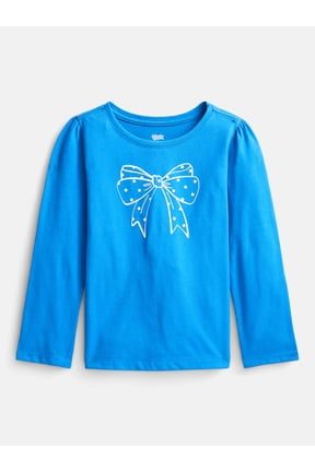 Baby and Toddler Girls' Graphic Tee with Long Puff Sleeves, Sizes 0M-5T