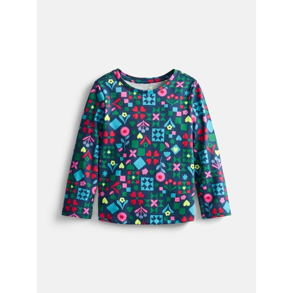 Wonder Nation Baby & Toddler Girls Tee with Long Sleeves, Sizes 0M-5T