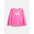 thumbnail image 1 of Wonder Nation Baby and Toddler Girls' Graphic Tee with Long Puff Sleeves, Sizes 0M-5T, 1 of 3