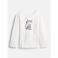 thumbnail image 1 of Wonder Nation Baby and Toddler Girls' Graphic Tee with Long Puff Sleeves, Sizes 0M-5T, 1 of 3