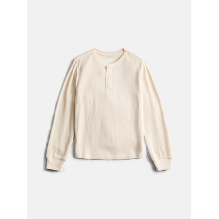 Wonder Nation Boys Thermal Henley Shirt with Long Sleeves, Sizes XS-XXL & Husky