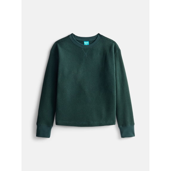 Wonder Nation Boys Thermal Waffle Tee with Long Sleeves, Sizes 4-18 & Husky