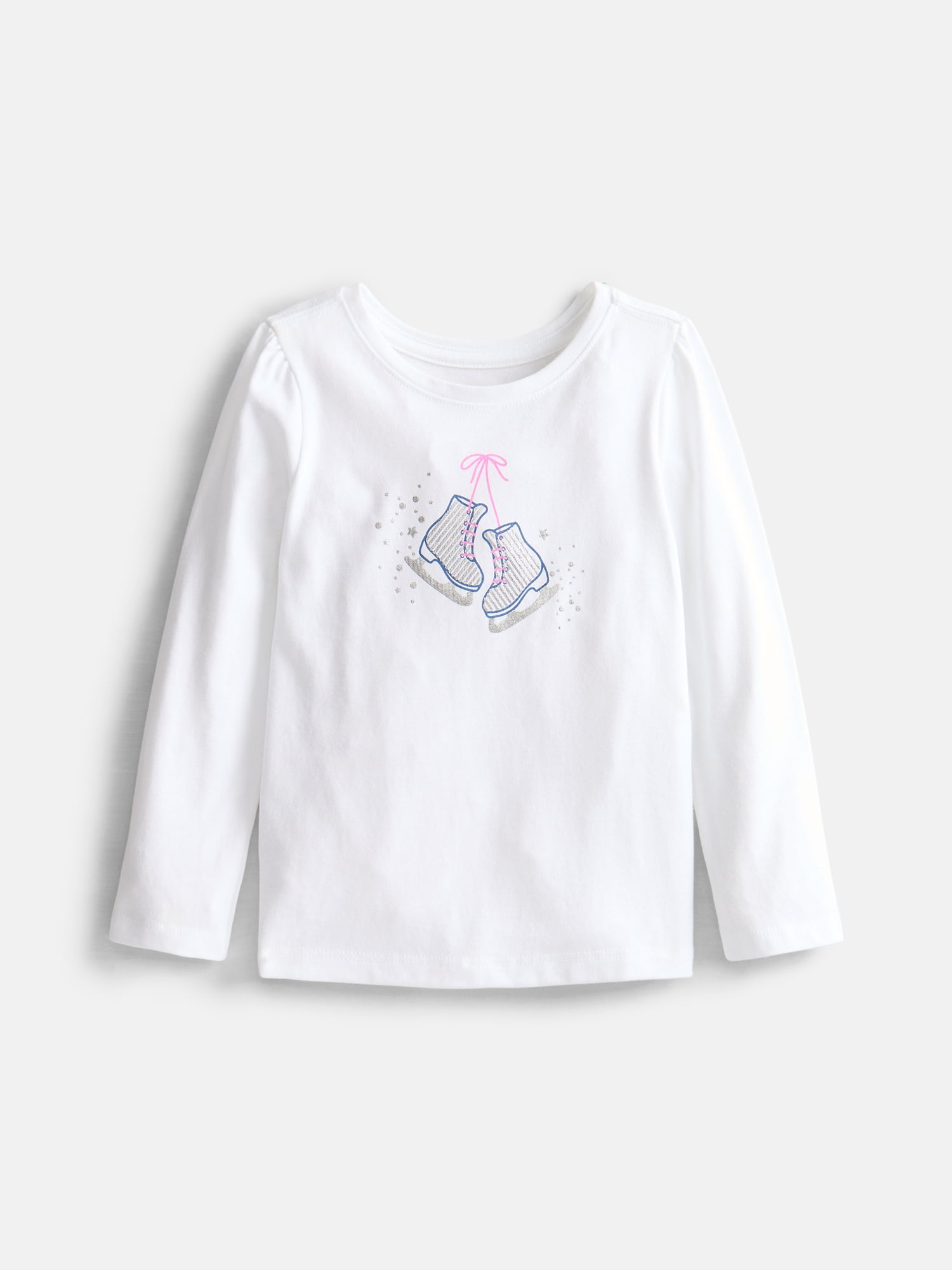Wonder Nation Baby & Toddler Girls Tee with Long Sleeves, Sizes 0M-5T