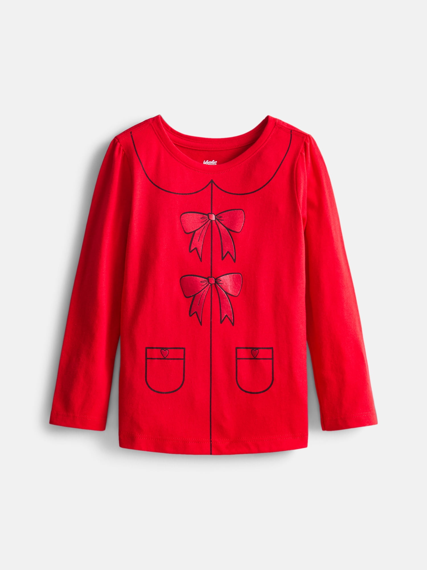 Wonder Nation Baby & Toddler Girls Tee with Long Sleeves, Sizes 0M-5T