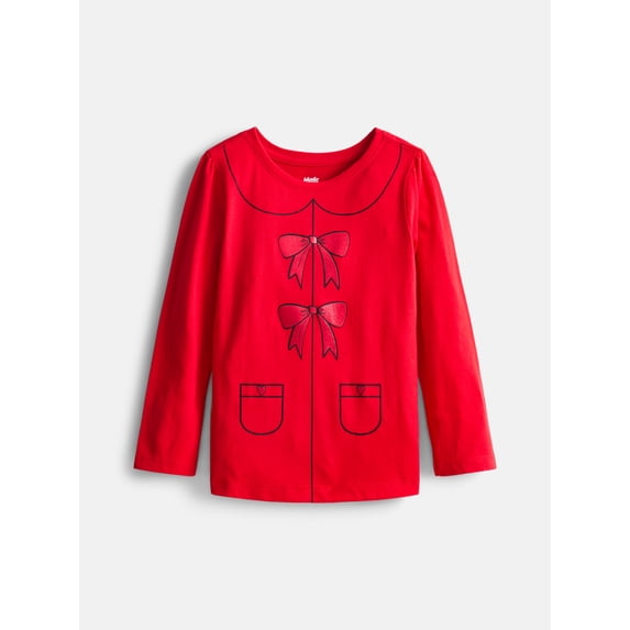 Wonder Nation Baby & Toddler Girls Tee with Long Sleeves, Sizes 0M-5T