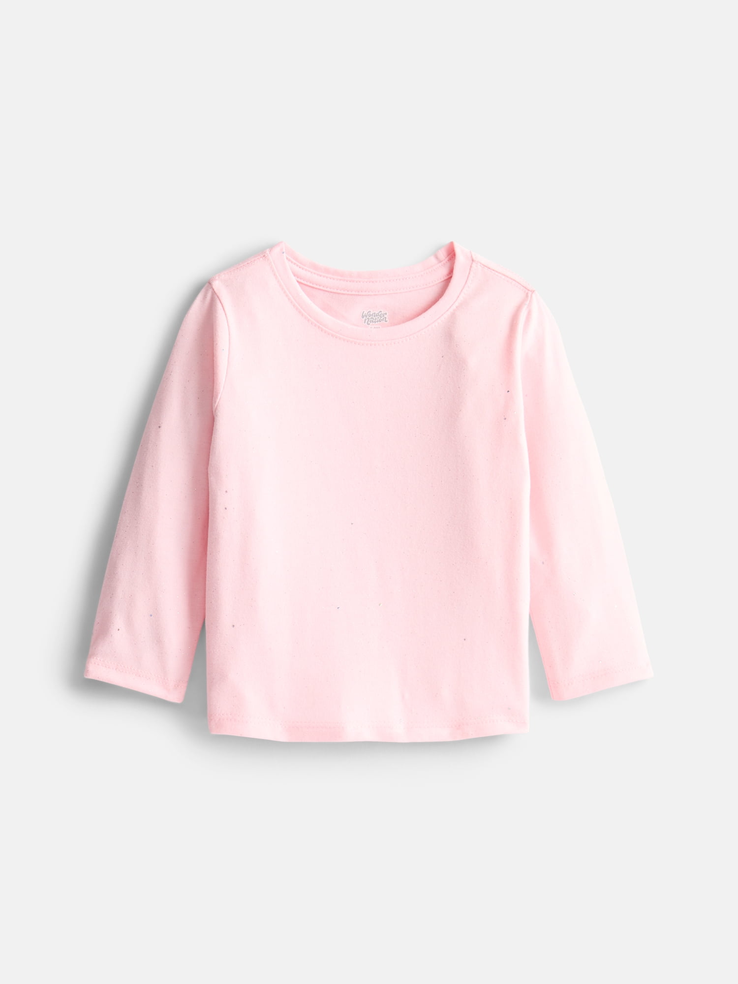 Wonder Nation Baby & Toddler Girls Tee with Long Sleeves, Sizes 0M-5T