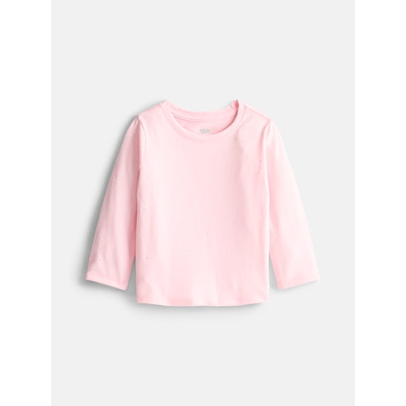 Wonder Nation Baby & Toddler Girls Tee with Long Sleeves, Sizes 0M-5T