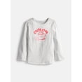 thumbnail image 1 of Wonder Nation Baby & Toddler Girls Tee with Long Sleeves, Sizes 0M-5T, 1 of 3