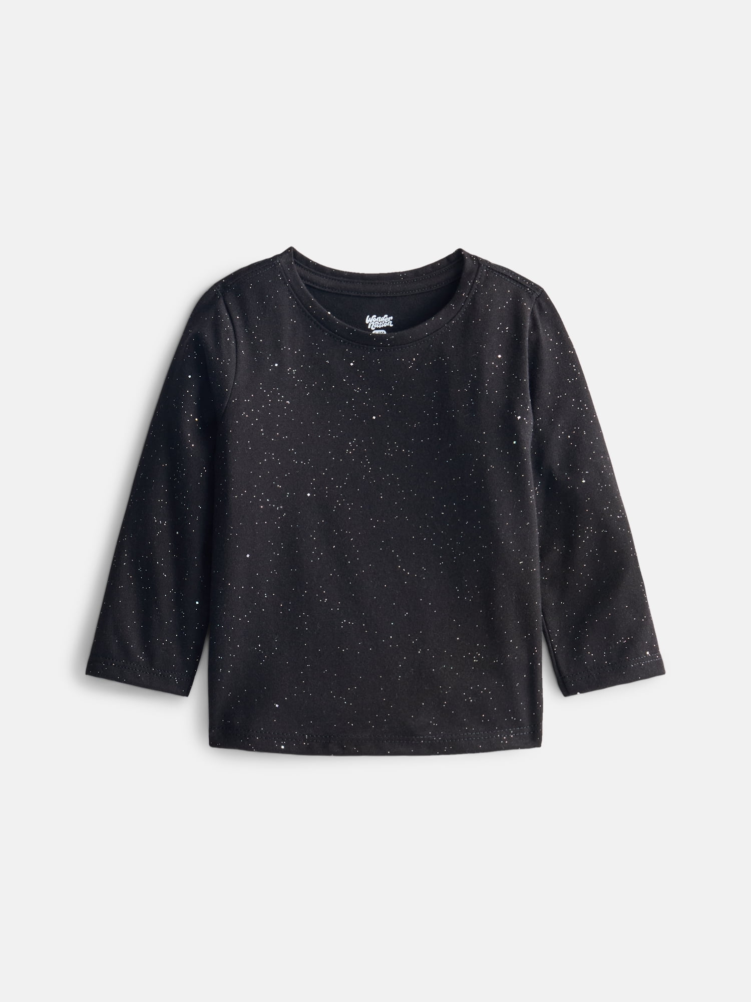 Wonder Nation Baby & Toddler Girls Tee with Long Sleeves, Sizes 0M-5T