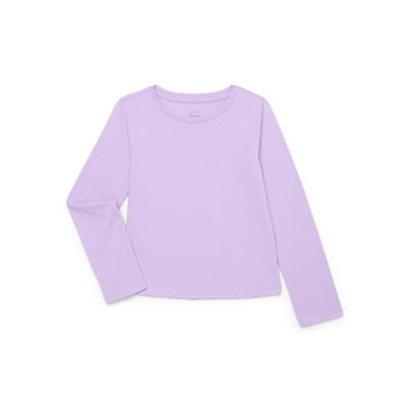 Wonder Nation Girls Kid Tough Tee with Long Sleeves, Sizes 4-18 & Plus